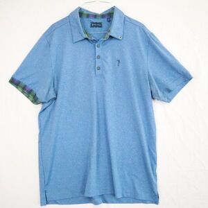 William Murray Polo Shirt Mens‎ Large Performance Golf Casual Blue Short Sleeve
